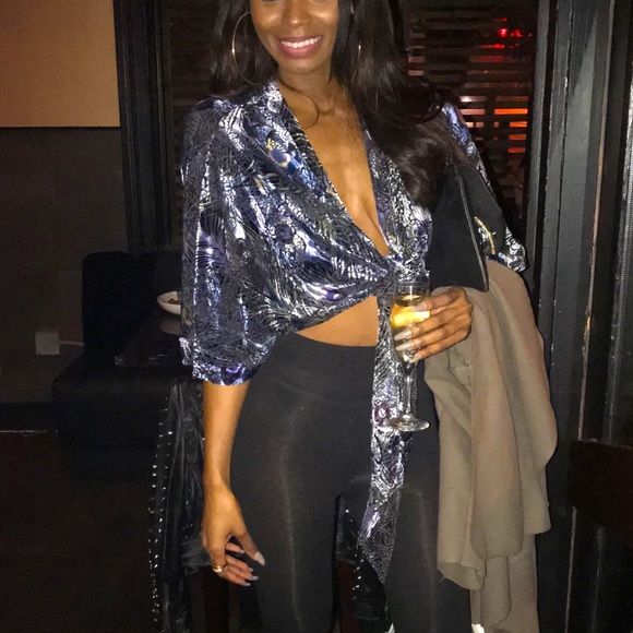 Suede iridescent knot top - Picture 3 of 11